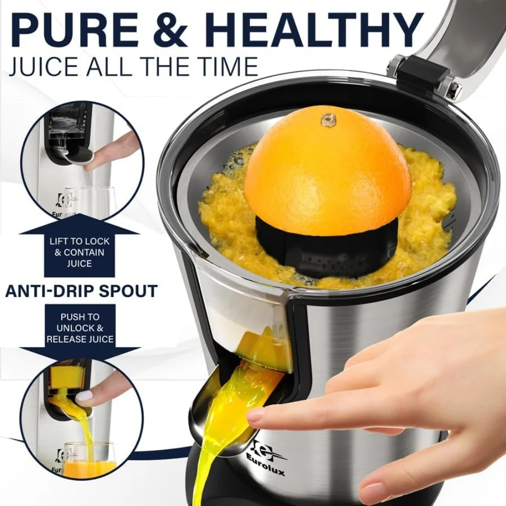 Premium Electric Orange Juicer | Stainless Steel Citrus Squeezer With New Ultra-Powerful Motor and Soft Grip Handle