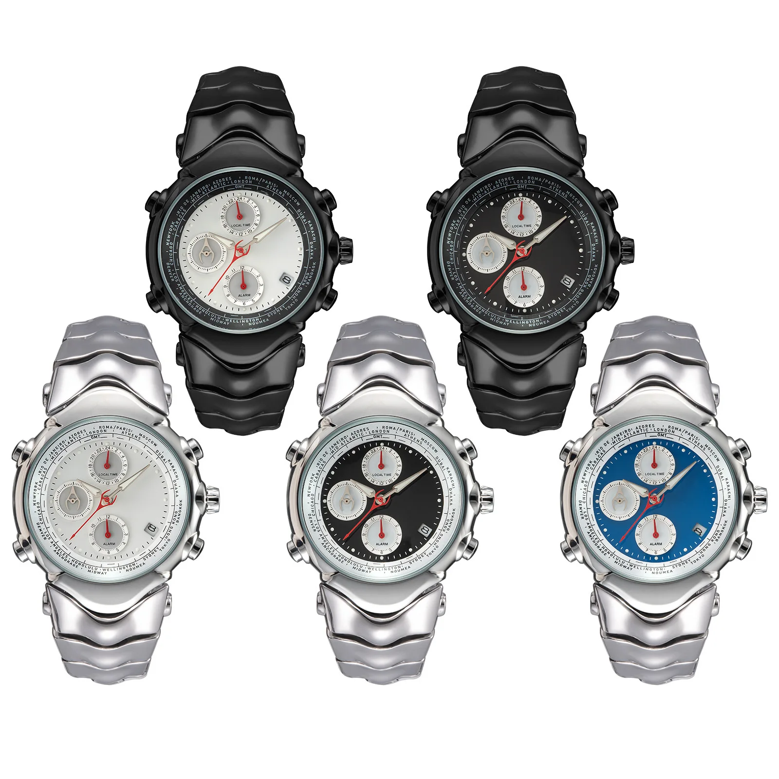 

Fashion Multifunctional Alien Y2k Quartz Watch Mens Six Needles Dial Unique Special Blade Creative Alien Shape Fashion Men Watch Clock