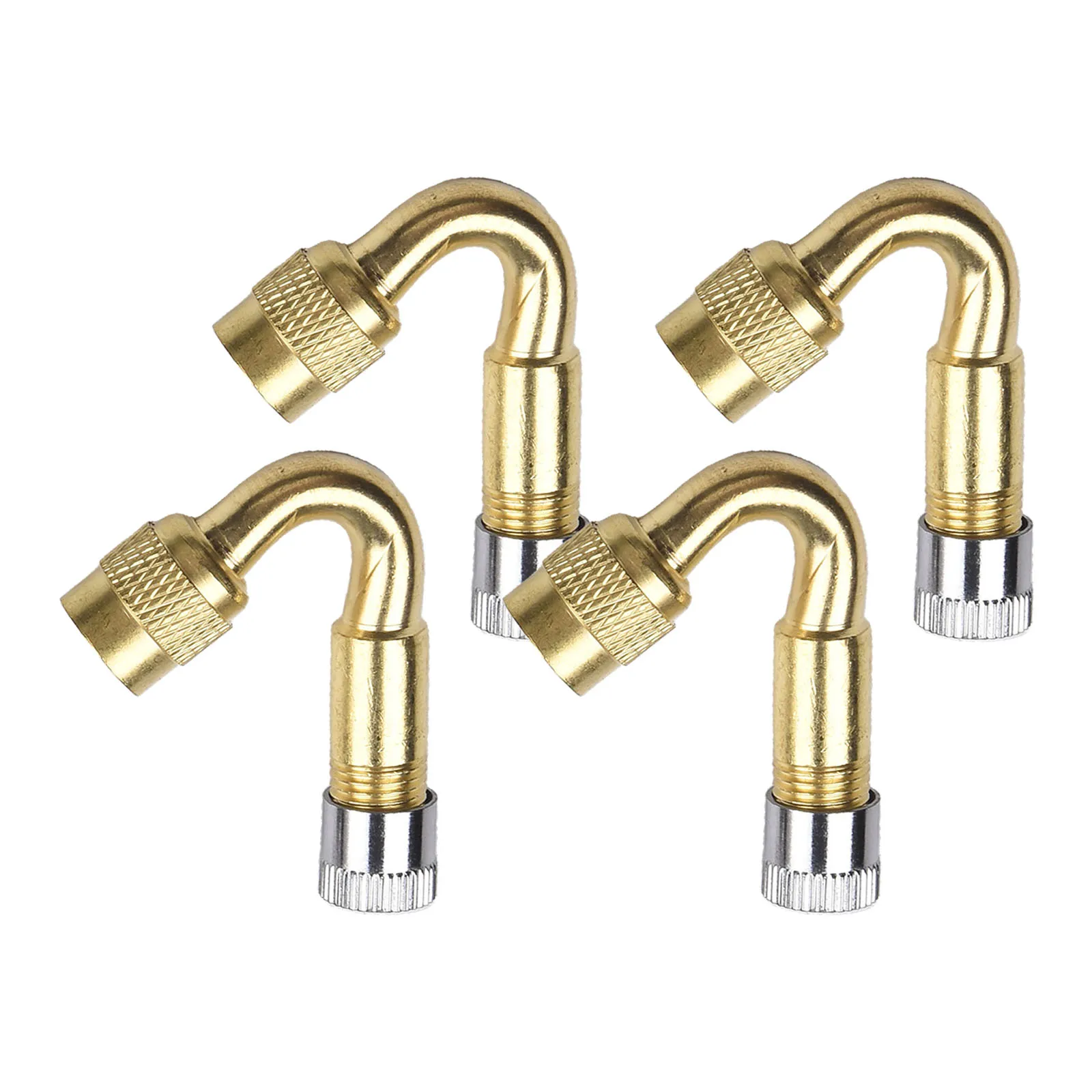 4Pcs 45 Degree Valve Stem Extension Copper Angle Bent Valve Adaptor Tyre Tube Valve Extension Adapter For Motorcycle Truck