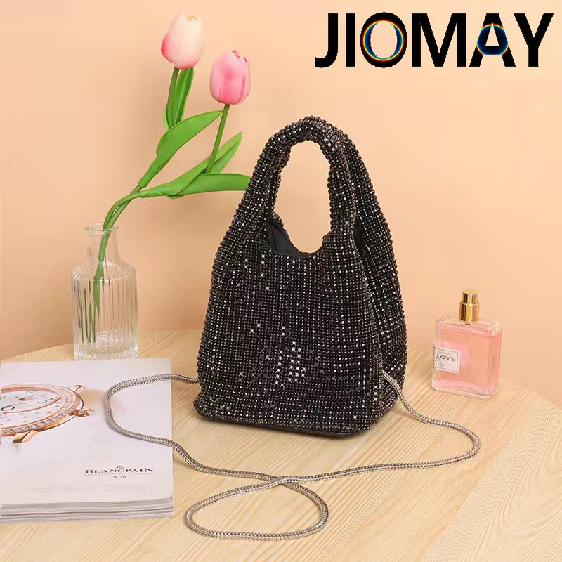 JIOMAY Fashion Trends Rhinestone Purse Luxury Designer Handbags Diamond Evening Bag Versatile Party Purses Shoulder Bags