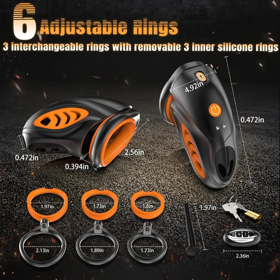 New Wireless Remote Control Electric Shock Cage Male Chastity Cock Ring Lock Electrically Stimulated Penis Cage Adult Sex Toys view 3