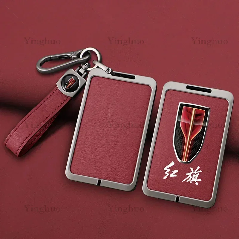 Premium Zinc Alloy Smart Card Key Case for Hongqi Red Flag HS7 H9 HS5 H7 E-HS3 Car Key Shell Protector Holder Fob Accessories - view 2