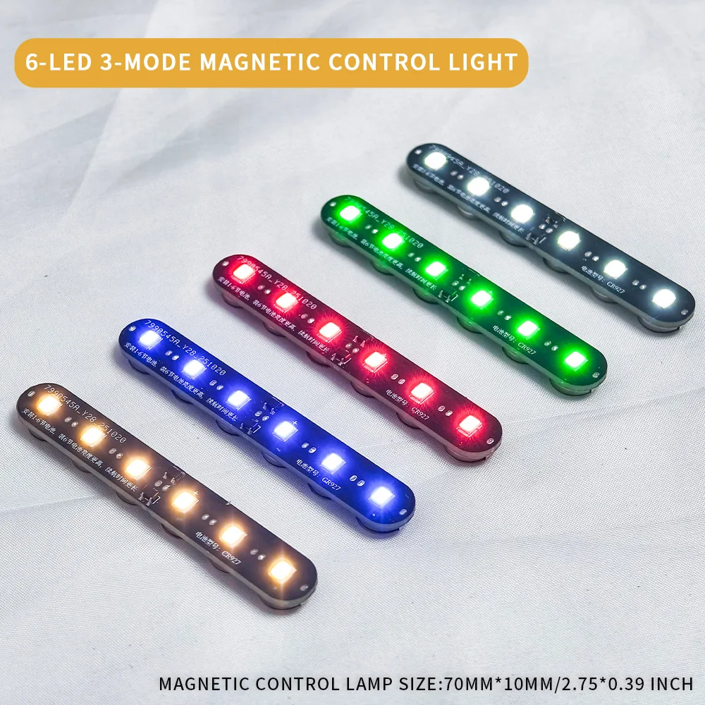Lampa LED 6-8 głowic o super jasności, 3 tryby, sterowanie magnetyczne, do samodzielnego montażu, do mikrokrajobrazów, modeli samochodów/rowerów/robotów/domków dla lalek, z baterią.