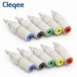 Cleqee P50012 24A High Current M5 X 48 4mm Banana Female Socket Female Jack Panel Socket Test Terminal Amplifier Binding Post