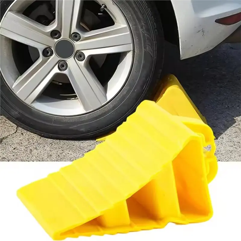 【Top Sale !!】Non-Slip 4Pcs Wheel Chocks With Handles-Car Wheel Stoppers For RV Trucks Boats Aircraft