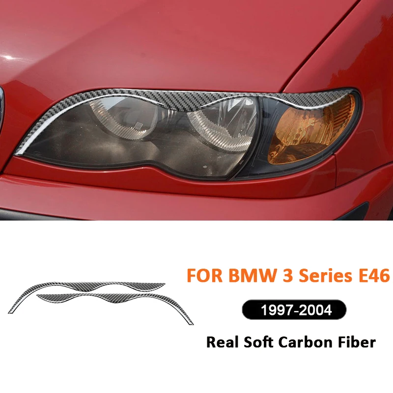 

For BMW 3 Series E46 1997-2004 Carbon Fiber Car Front Headlight Anti-Scratch Strips Decoration Sticker Interior Accessories