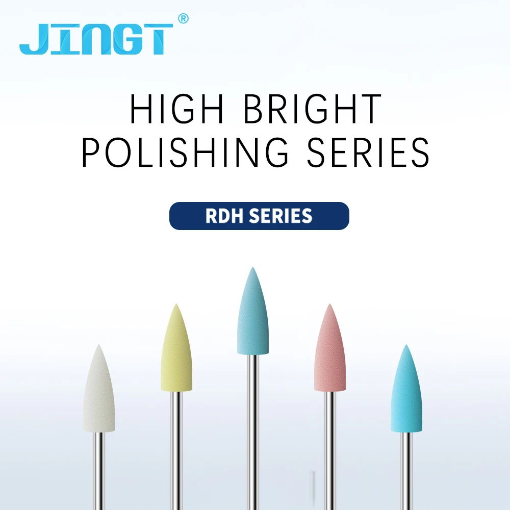 JINGT RDH Dental Silicone Grinding Heads Teeth Polisher for Low-speed Machine Polishing Dental Tools