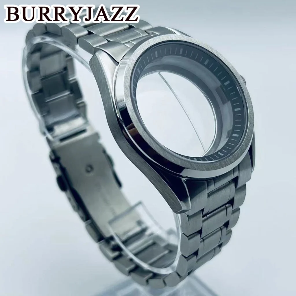 BURRYJAZZ 40mm NH34 NH35 NH36 NH38 NH39 NH70 NH72 Watch Case Silver Stainless Steel With Sapphire Glass