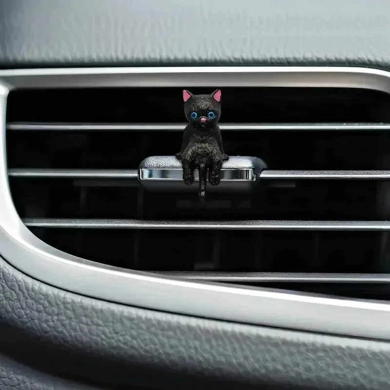 5 Stück Mini-Cartoon-Katzen-Autodekorationen, niedliche Katzenbilder zur Randdekoration von Autoscheiben, kreative Mikrolandschaften – Detail 5
