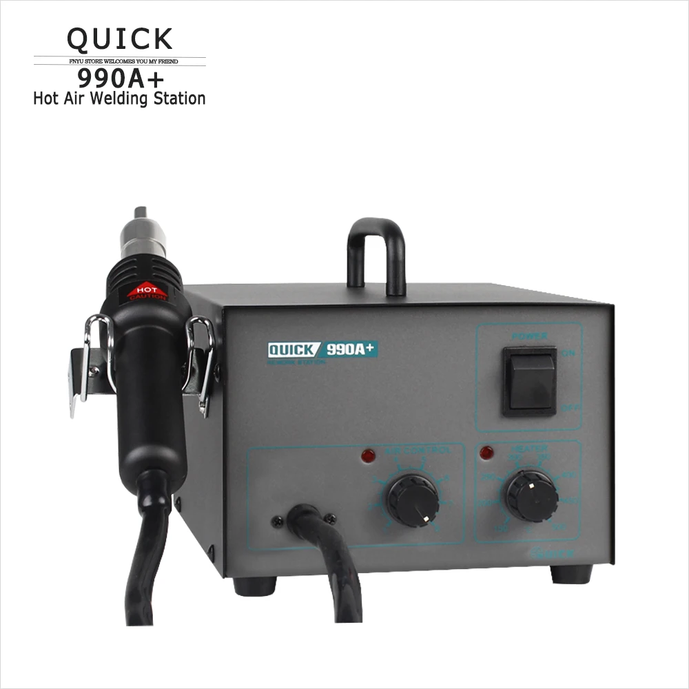 

Hot Air Welding Station QUICK 990A+ 320W Intelligent Hot Air Gun for SMD IC Chip Adhesion Removal Soldering Repair Platform