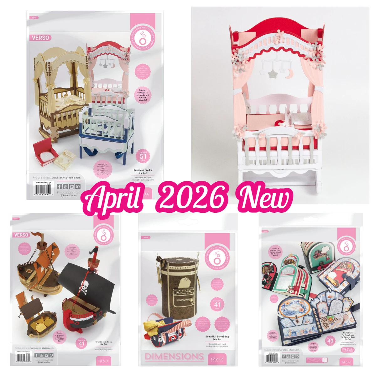 

Keepsake Cradle - Showcase Die Set Beautiful Barrel Bag Gift Box Dies for DIY Scrapbooking Greeting Card Handmade April 2026 New