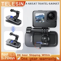 TELESIN 360 °   Soporte de abrazadera de Clip de mochila magnética de rotación para cámara DJI GoPro Hero 11 10 9 8 7 6 5 Insta360 DJI OSMO Action 3 4