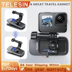 TELESIN 360° Rotation Magnetic Backpack Clip Clamp Mount For DJI GoPro Hero 11 10 9 8 7 6 5 Insta360 DJI OSMO Action 3 4 Camera