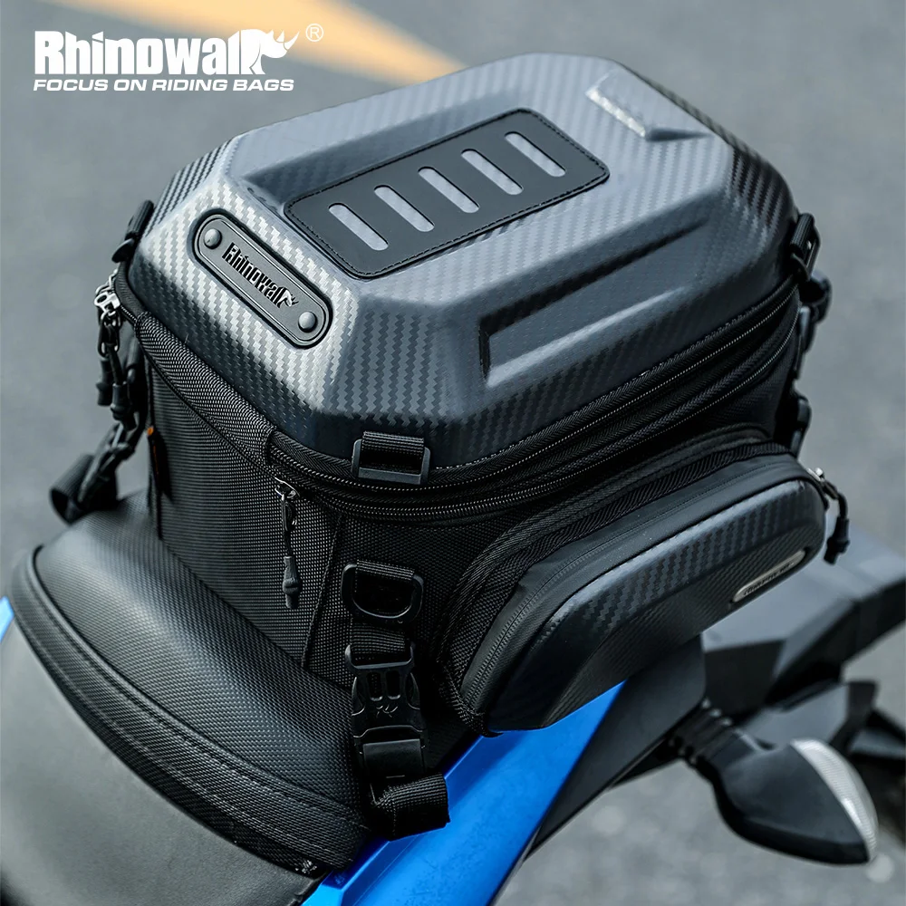 

Rhinowalk Motorcycle Tail Pannier Bag Waterproof Expandable 18L Travel Backpack Hardshell Cycling Luggage Storage Accessories