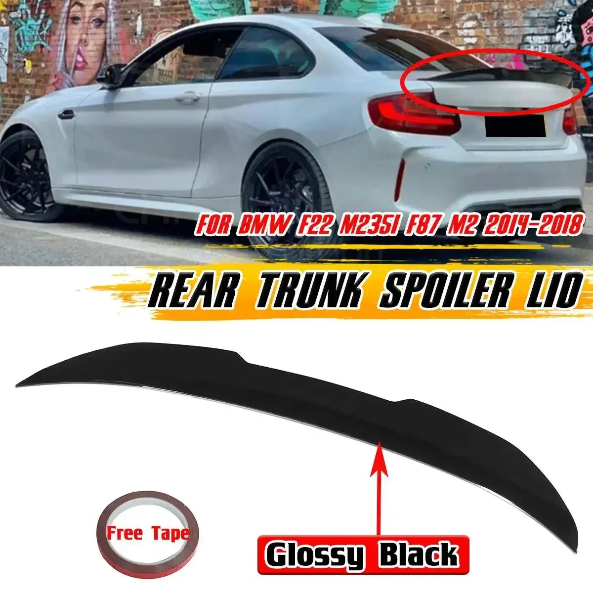 ABS PSM Style Car Rear Trunk Spoiler Wing Lip Rear Spoiler For BMW F22 M235i F87 M2 2014-2018 Car Rear Roof Lip Spoiler Body Kit