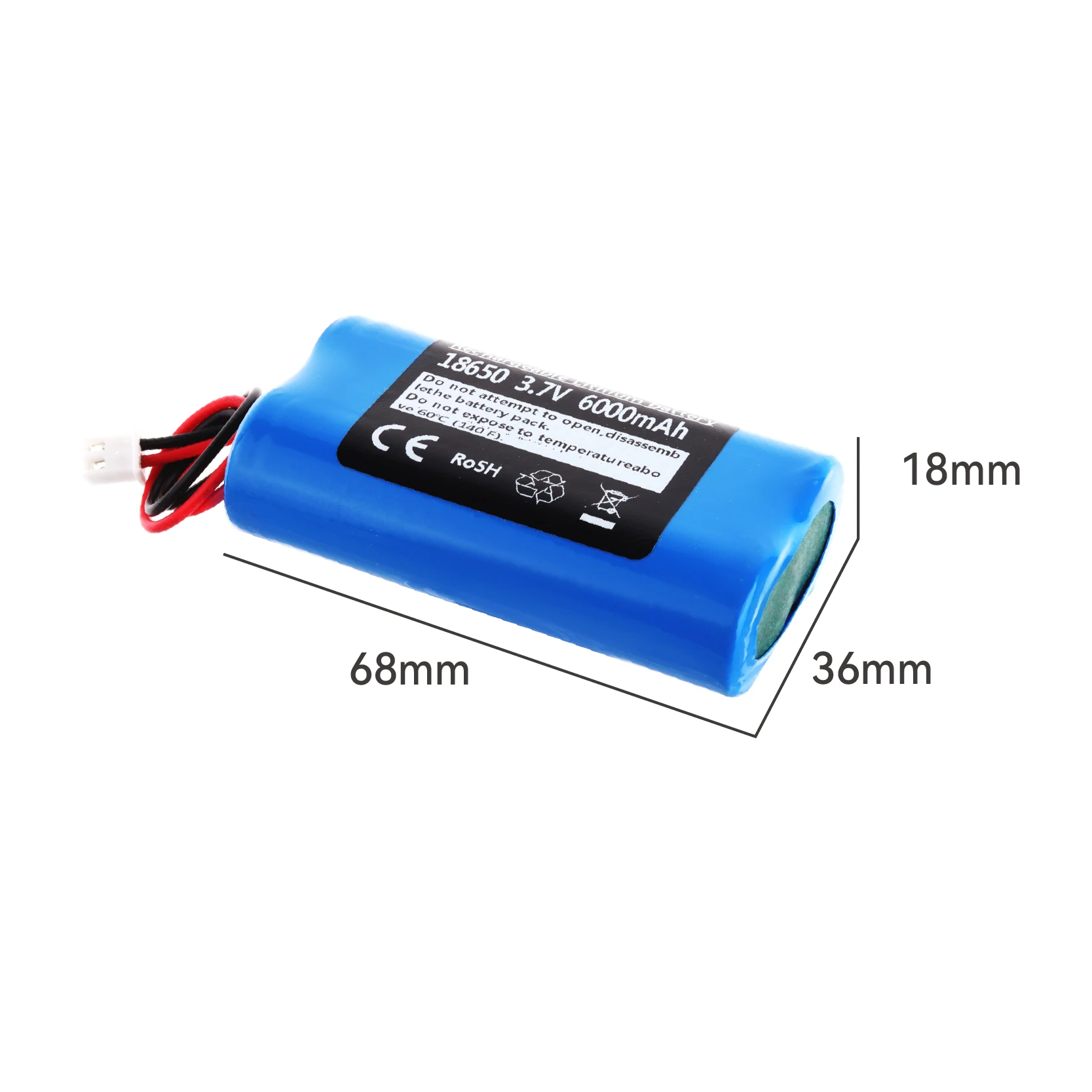 3.7v 3500/4500/6000mAh Rechargeable battery with XH2.54-2P For Fishing LED Light Bluetooth Speaker 18650 Lithium Battery Packs