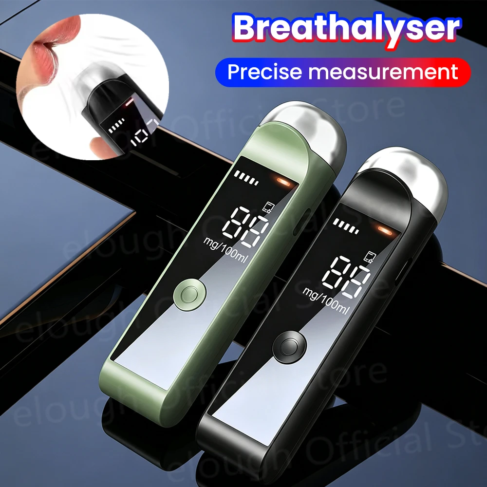 Digital Breath Alcohol Tester Accuracy Breathalyzer With LCD Display Type C  Rechargeable Portable Electronic Breathalyzer Tool