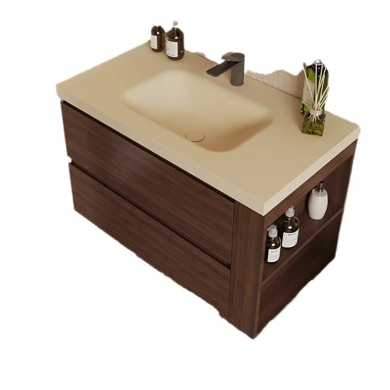 

Medieval log wind bathroom cabinet combination wall-mounted washstand