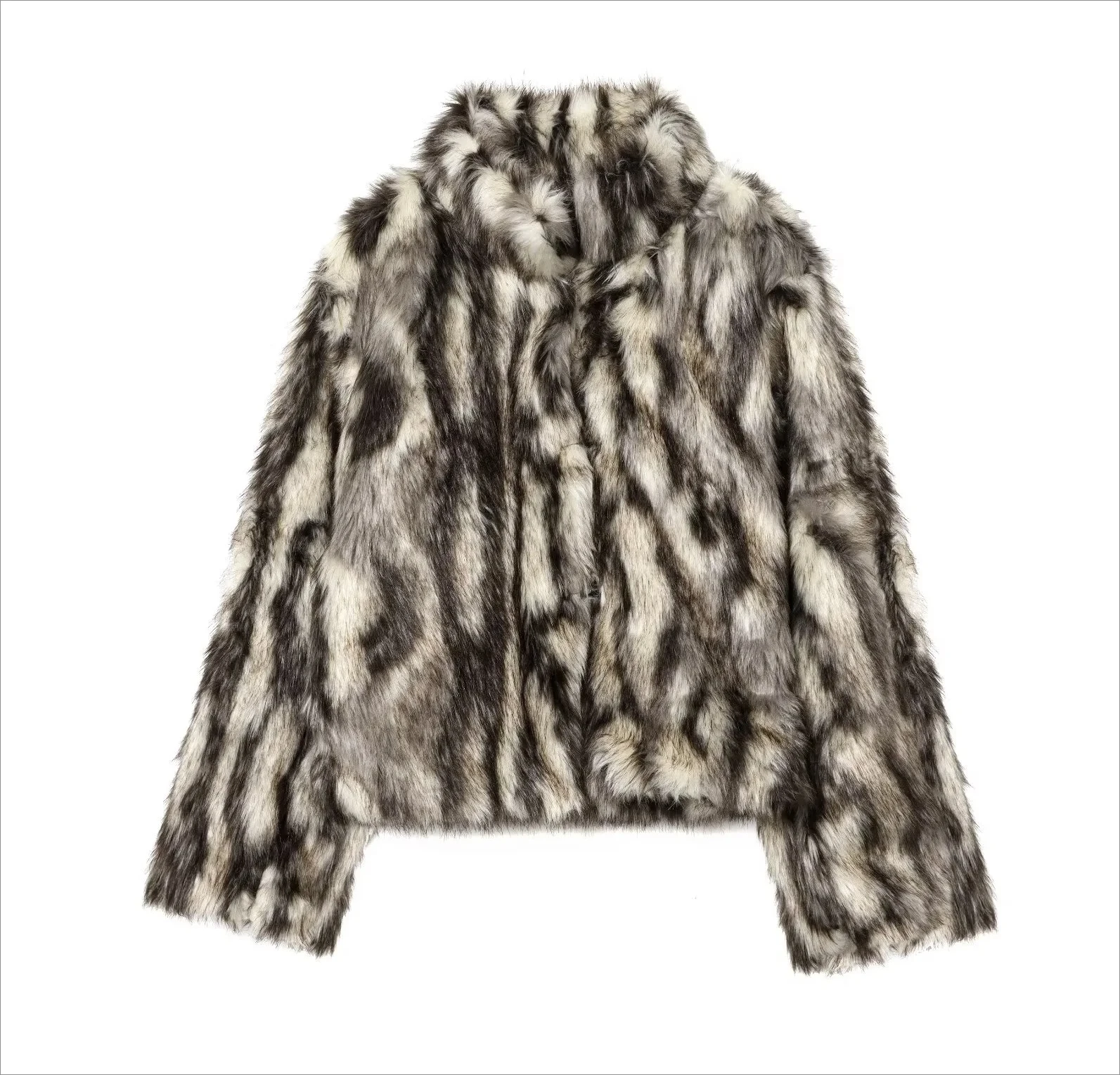 

new women's fashion temperament artificial fur effect light luxury charm style lapel short coat jacket