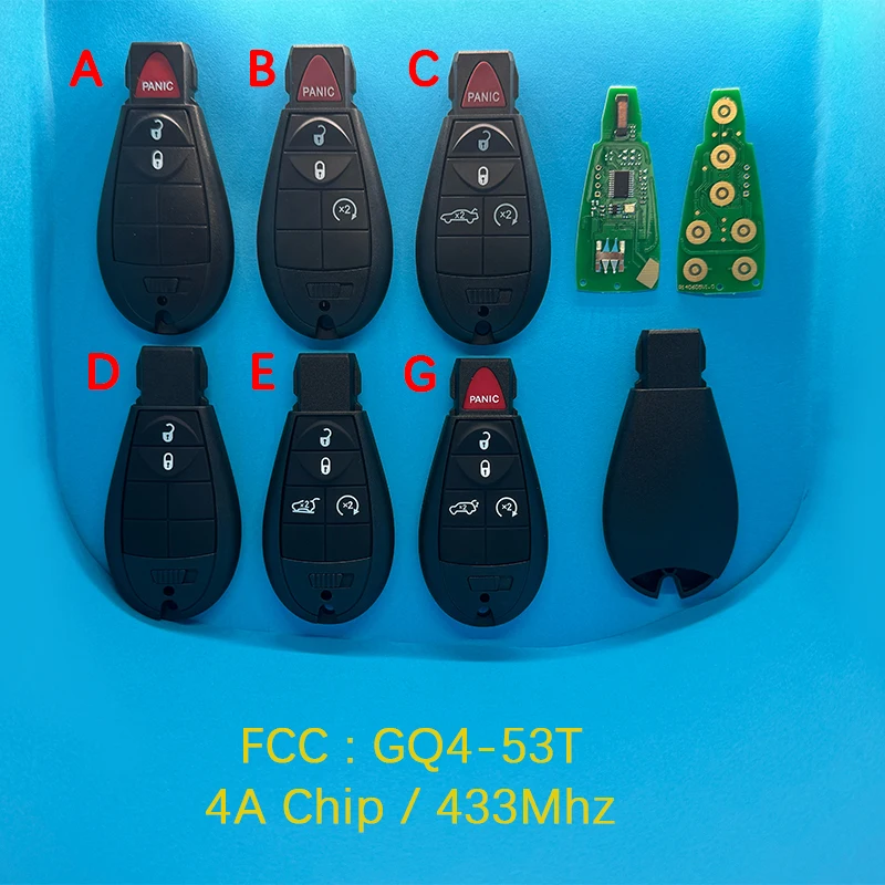 CN086040 posventa 2/3/4/5 botones llave remota inteligente 4A Chip 433Mhz FCC GQ4-53T para Jeep Cherokee / Cherokee Sport KL 2014-2019