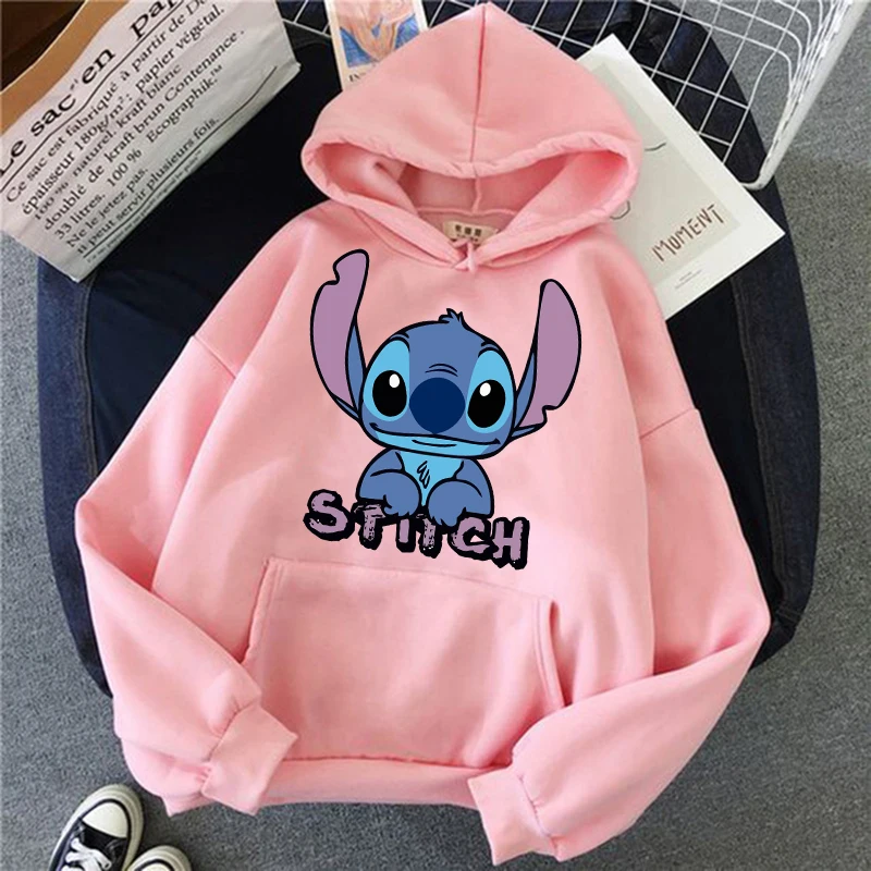 2000s hoodie Disney Stitch hoodies ผู้หญิงฮาราจูกุน่ารักอะนิเมะเสื้อมังงะสตรีทแวร์มีฮู้ดเสื้อสเวตเชิ้ต unisex