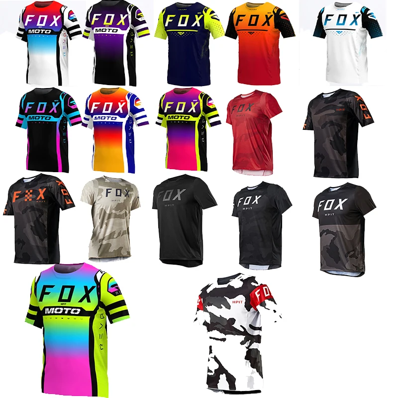 2023 New Motocross Mountain Enduro Bike Clothing Bicycle Moto Downhill T-shirt Hpit Fox Men Cycling Jersey MTB Shirts BMX