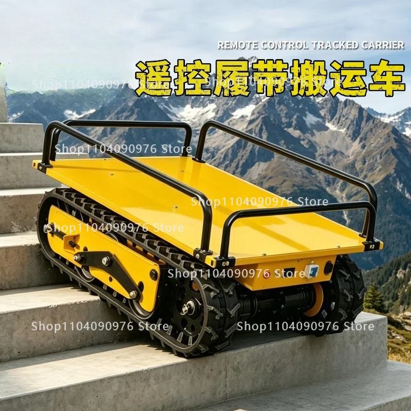 Small Remote Control Tracked Chassis Assembly Stair Climbing Transport Truck for Mountain Orchard Electric Loading Unloading