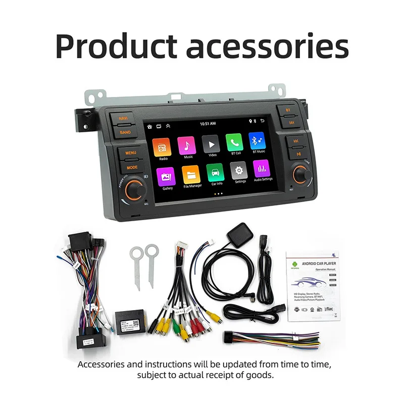 2 Din Android Car Stereo Radio For BMW 3 Series E46 M3 318 320 325 330 1998-2006 GPS Carplay Auto Head Unit Intelligent Systems