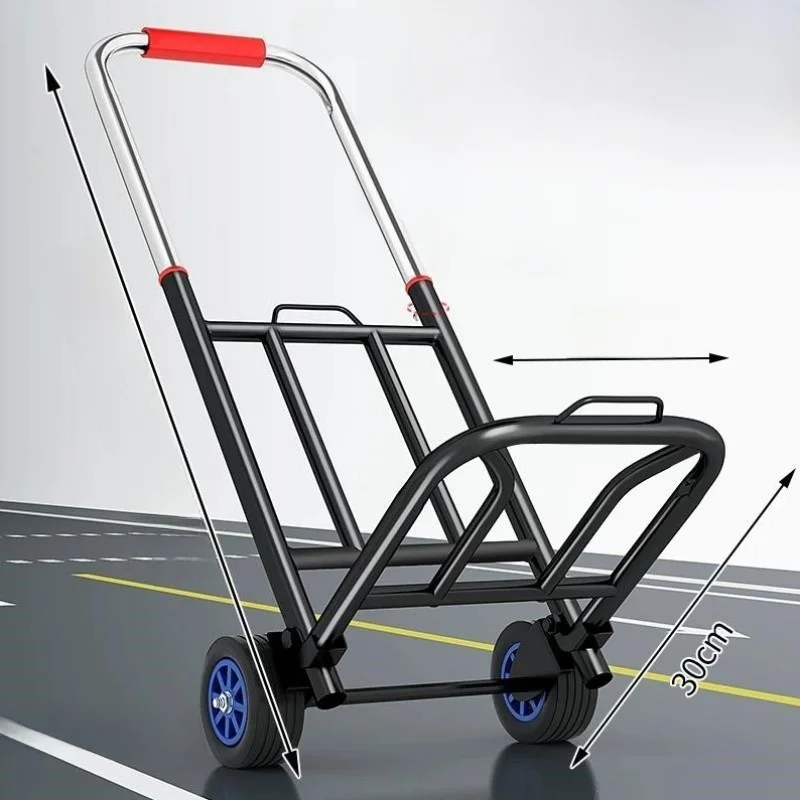 ポータブル折りたたみ式ショッピングカート、手引き野菜買い物カート、荷物運搬用小型プルロッドカート、家庭用ステンレス製ボディ