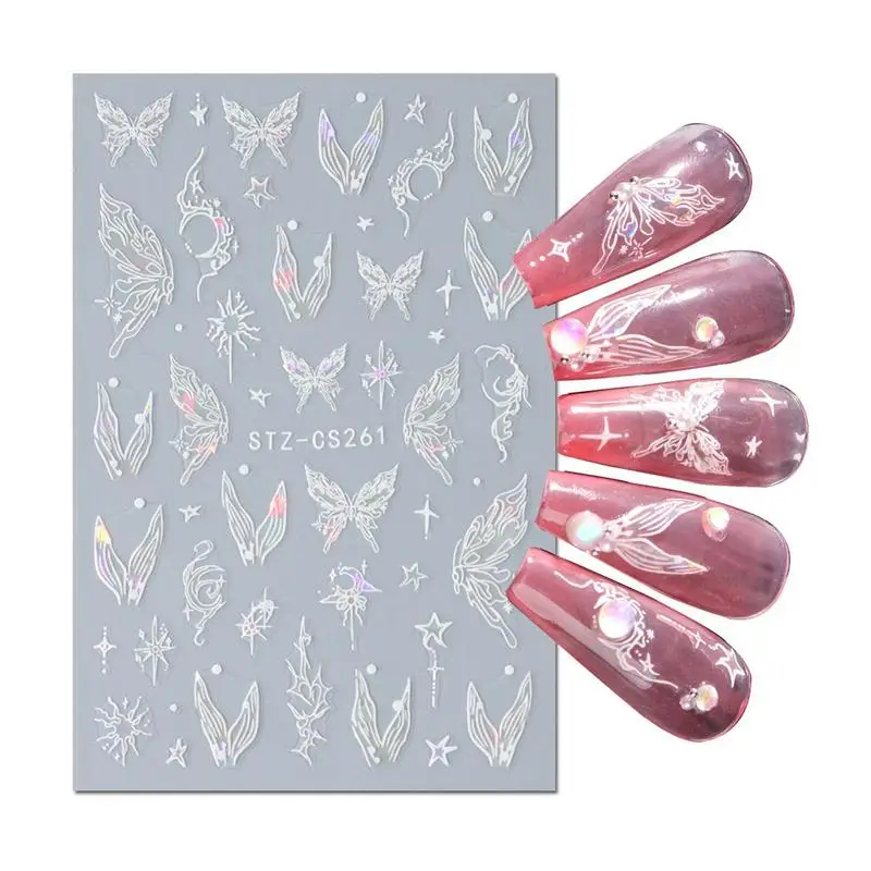 Butterflies nail stickers New Shell Light-Transforming Butterfly Nail Arts Sticker High-end liquid dynamic butterfly stickers