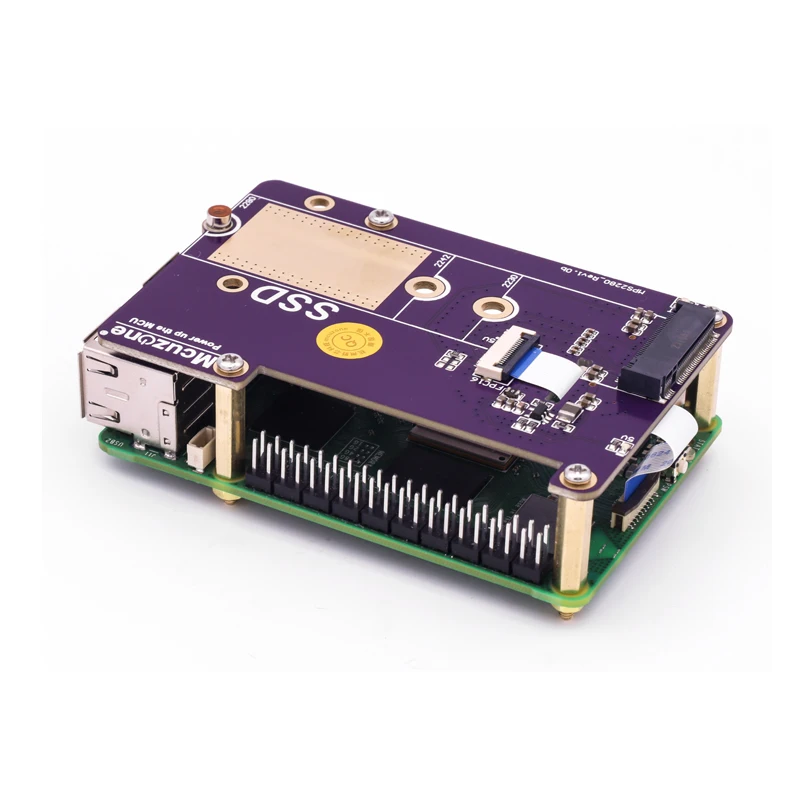 Raspberry Pi 5 Dedicated PCIe To M.2 NVMe SSD Expansion Board HAT For MPS2280/MPS2242