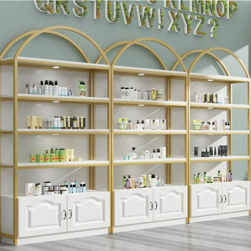 Customized. Light Luxury Shelf Beauty Salon Product Display Rack Maternal and Infant Store Shelf Nail Polish Multi-Layer Storage