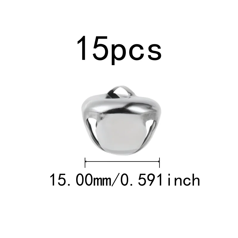 15 pcs 15mm Cross Bells with Clear Crisp Sound, ideal for Home Hanging Ornament and Home Hanging Ornament, Silver