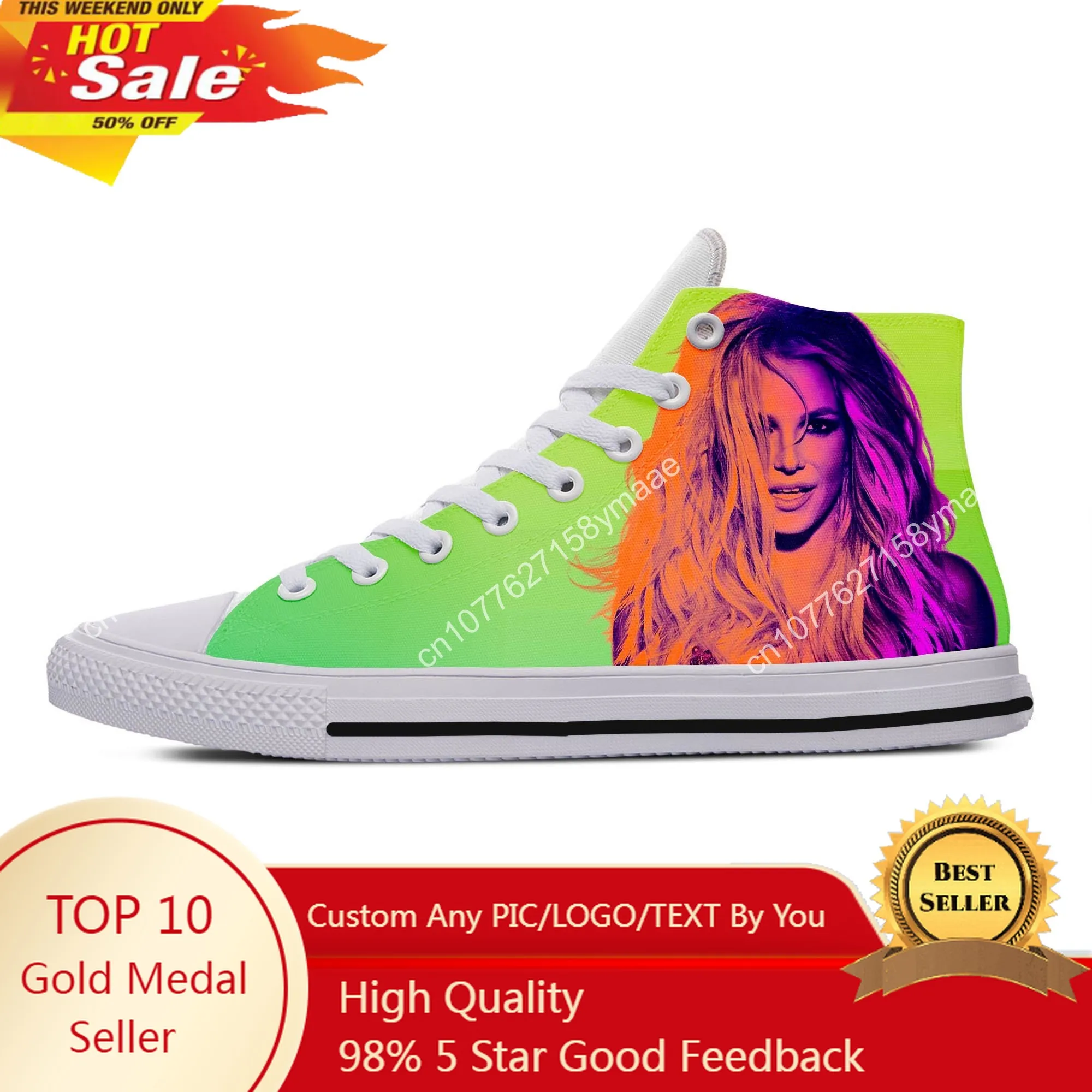 Hot Cool Summer Fashion Britney Spears High Sneakers Men Women Latest High Quality Casual Shoes High Help Classic Board Shoes