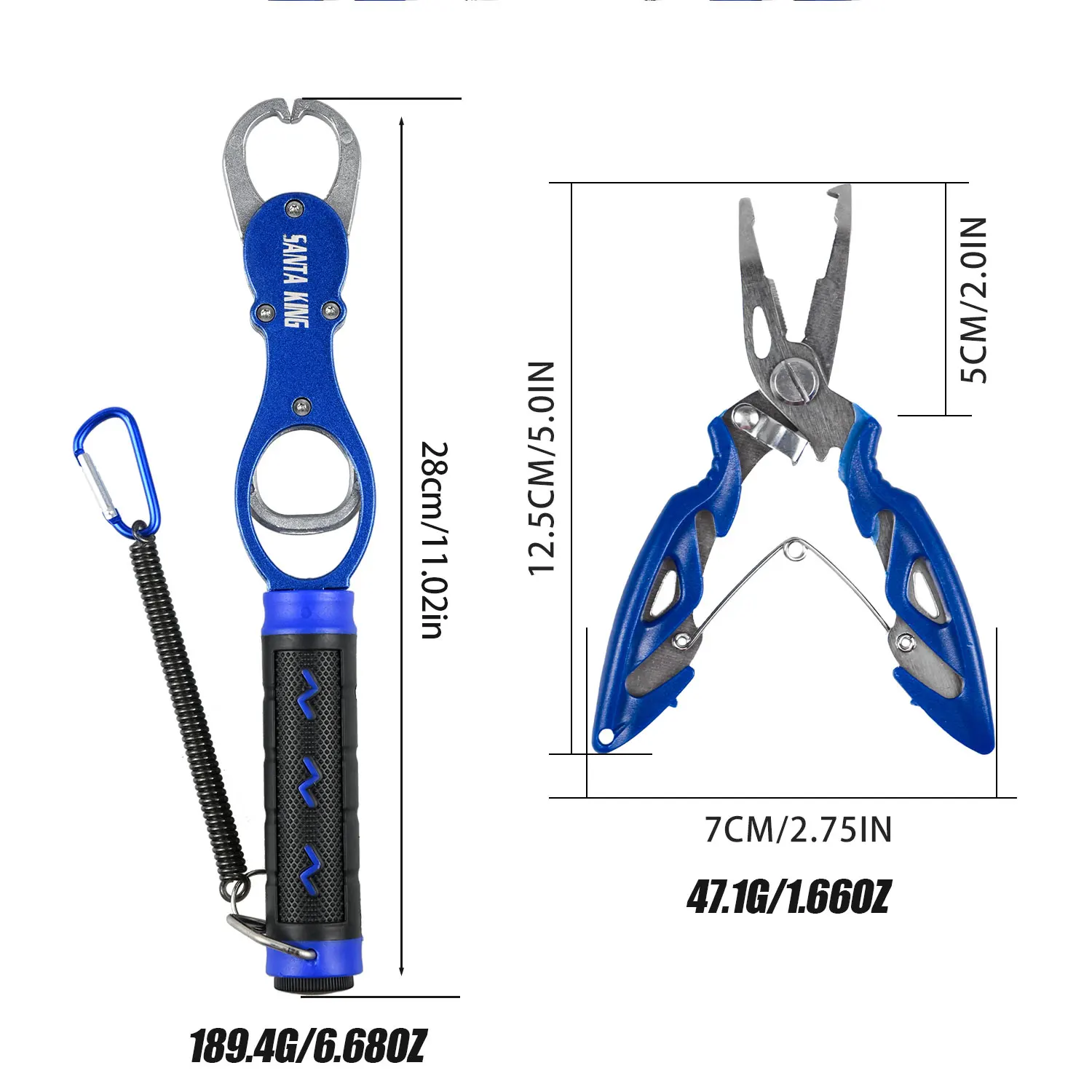 سلة السمك العائمة سانتا كينج وأدوات صيد الأسماك المضادة للانزلاق، مجموعة أدوات صيد الأسماك