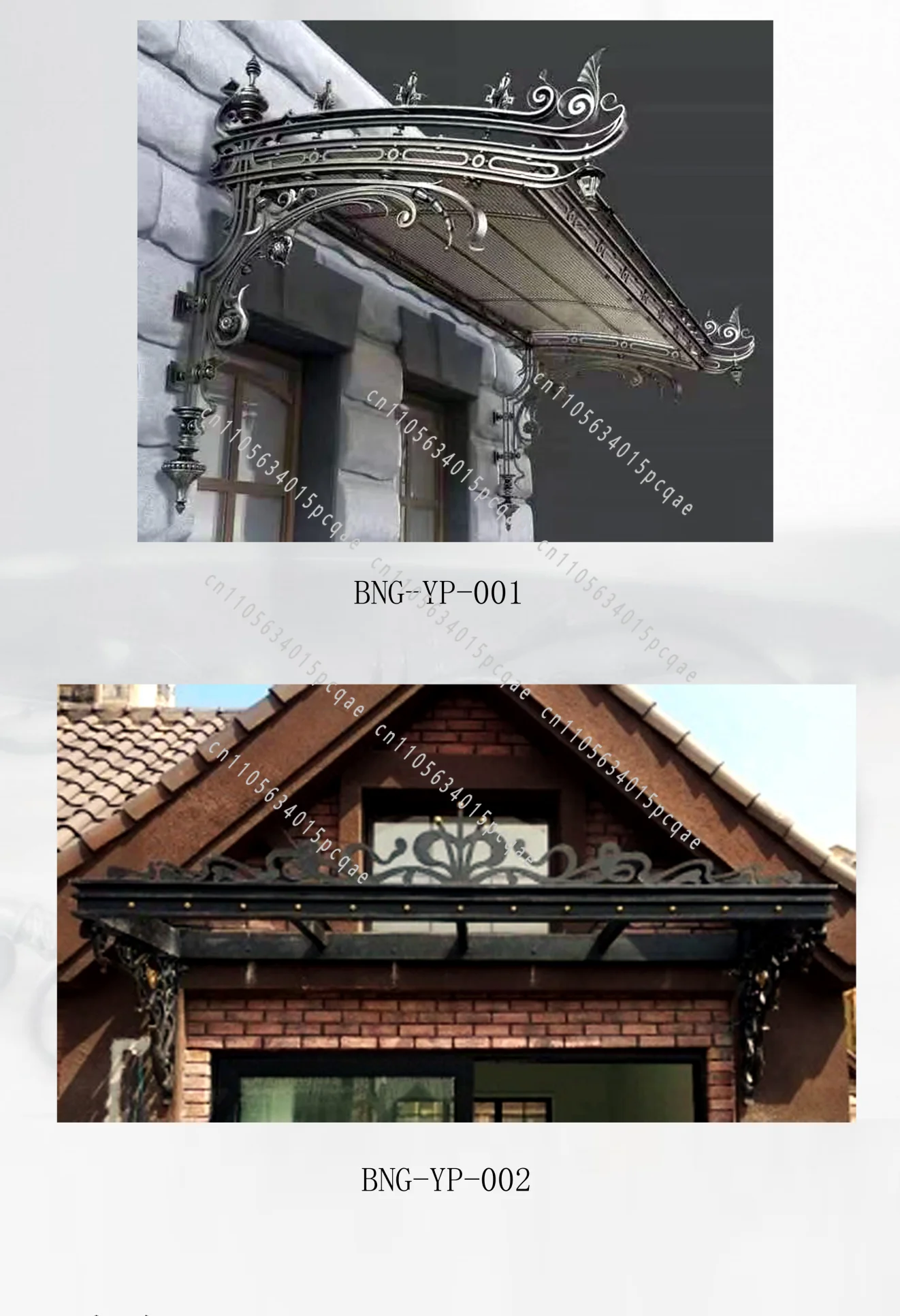 Customized Elegant Pavilion Wrought Iron Canopy Window Canopy High Standard Outdoor Automatic Wrought Iron Canopy