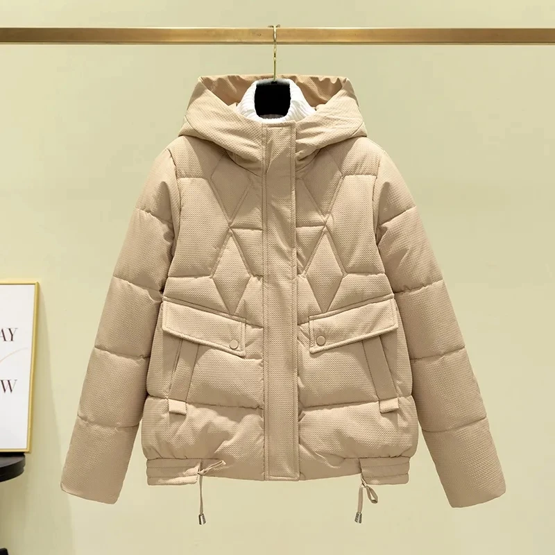 Down cotton Coat Women 2023 Winter new Korean loose Coat hooded parka coat cotton jacket thickened Coat Parka Snow Wear Outwear