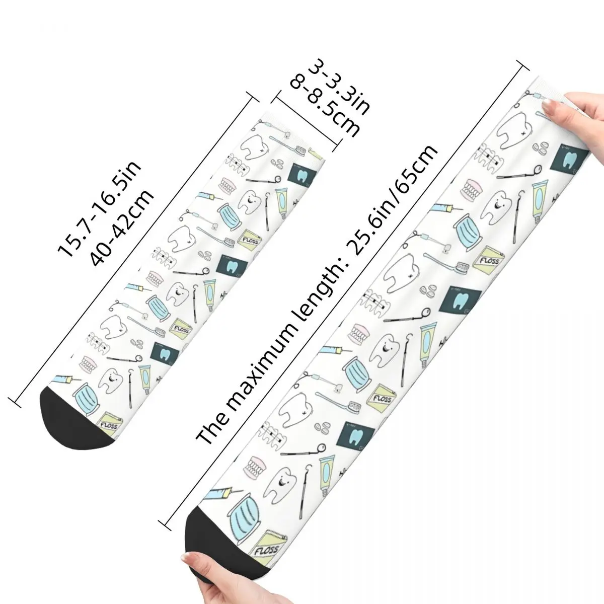 Dentist Do It Better Doodle Teeth Kawaii Socks Shopping Cartoon Pattern Socks