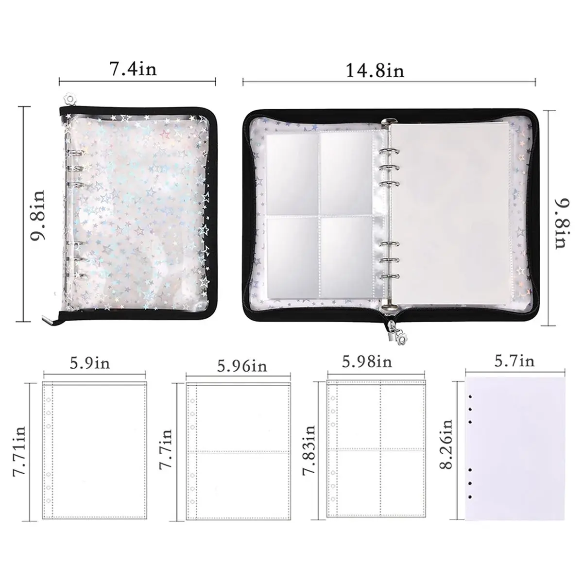 PROMOTION~ Sticker Storage Organizer,A5 Sticker Collecting Book Album Holder Binder 140 Pockets Sleeves 20 Sheets Release Paper