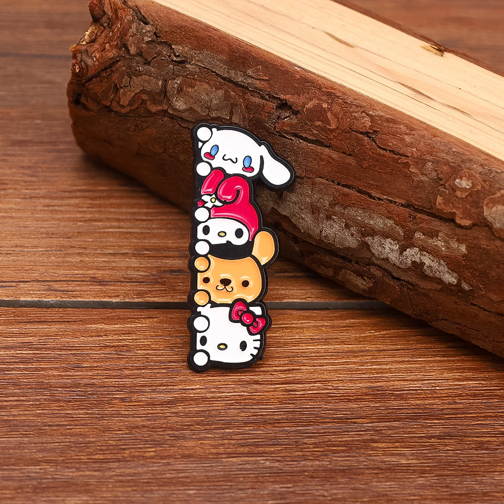 Bonito cão branco esmalte pino dos desenhos animados broche pinos lapela pinos crachá na mochila acessórios traje anime jóias presentes para amigos