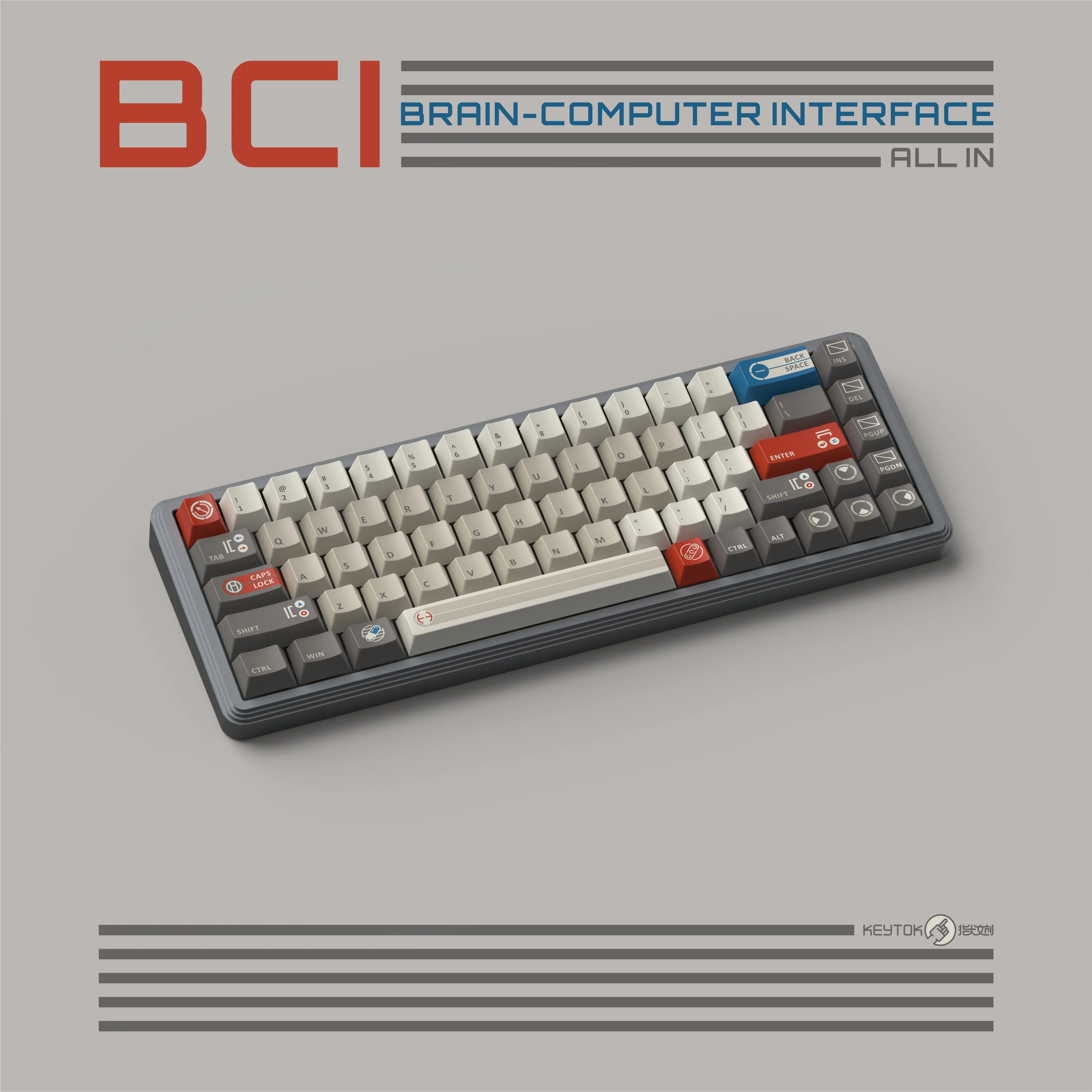 Brain-computer Thema Keycaps Set PBT Cherry Profile Aangepaste originele handgemaakte Keycaps voor mechanische toetsenbordaccessoires Cadeau
