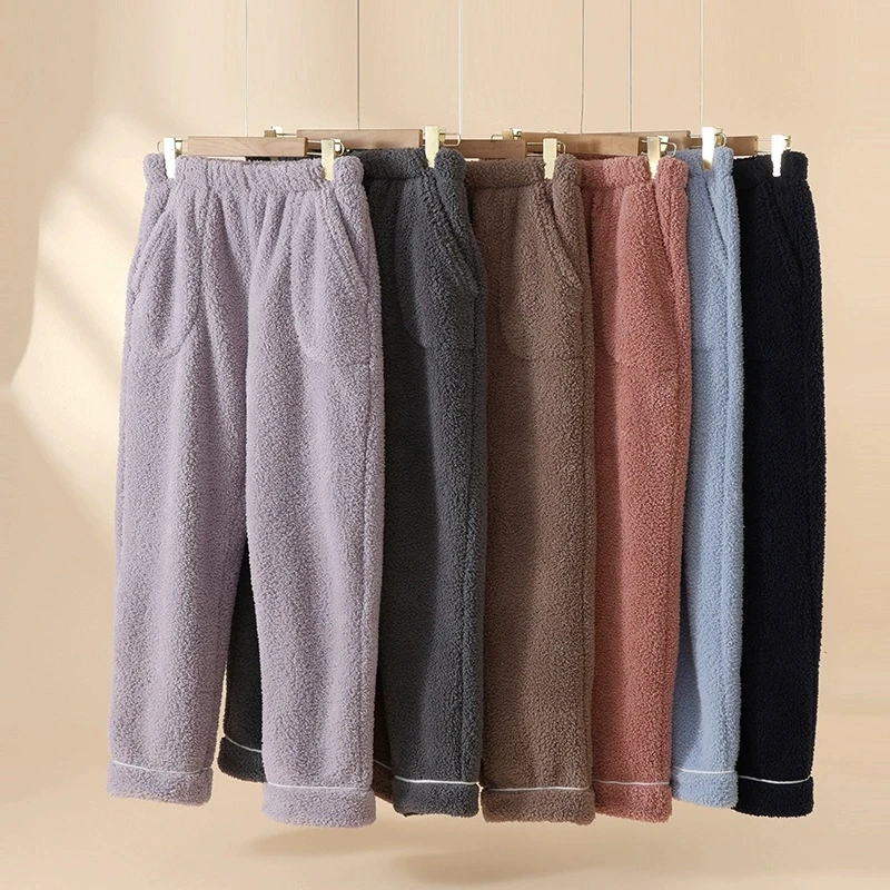 

New Winter Warm Thickening Flannel Women's Pajama Pants Loose Sleepwear For Sleeping Soft Lounge Bottoms Lounge Pants