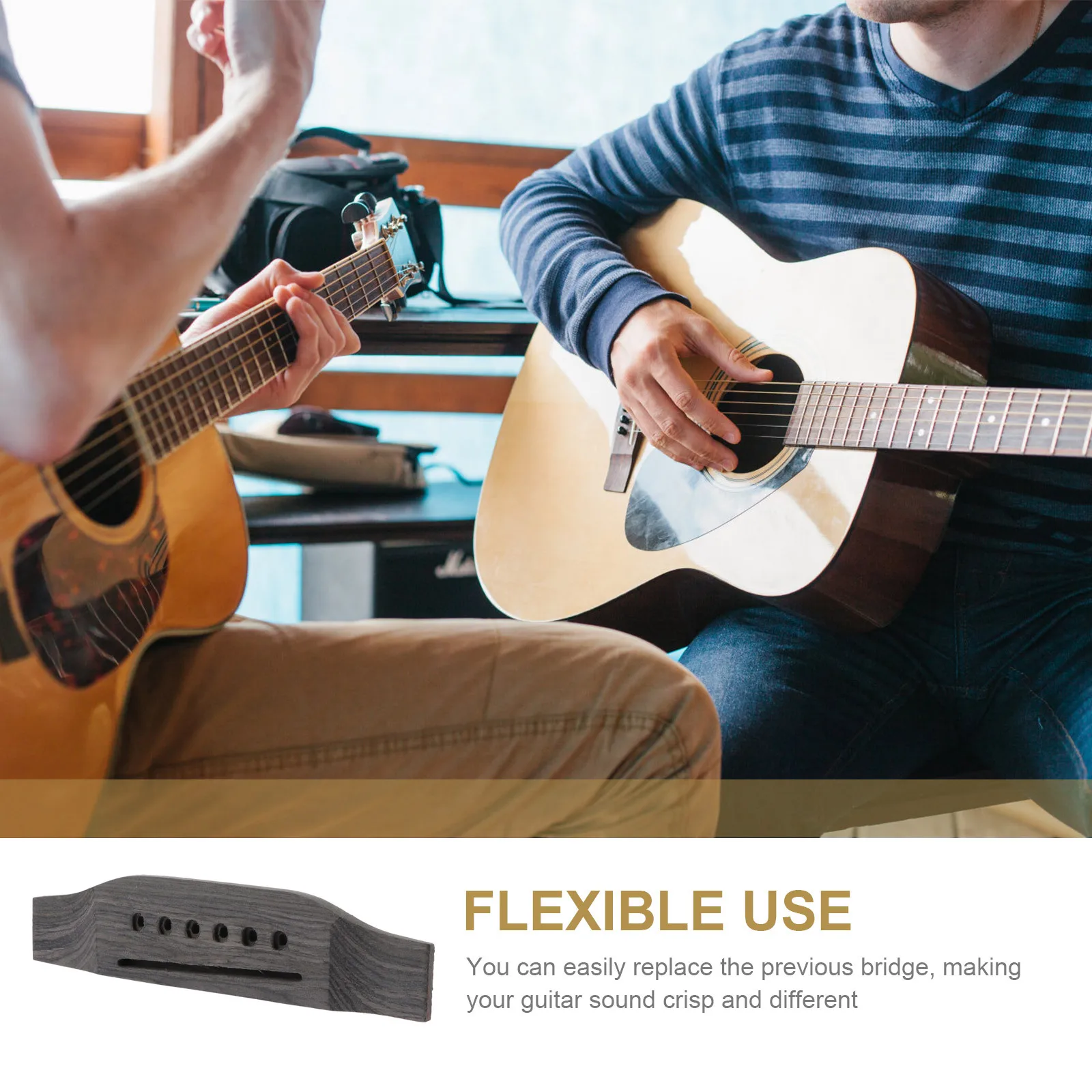 

Rosewood Folk Guitar Bridge Sturdy Design Easy Replace Acoustic Guitar Bridge Accessory String Instrument Parts