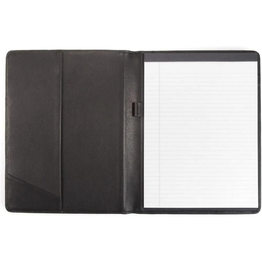 

Black Onyx Leather Padfolio with Pen Holder