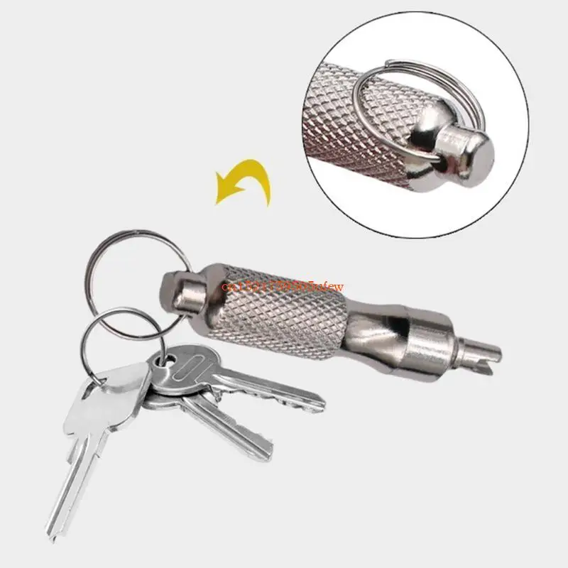 Tire Valves Wrench Keychain Disassembly Tool For Quick Access During Long Trip