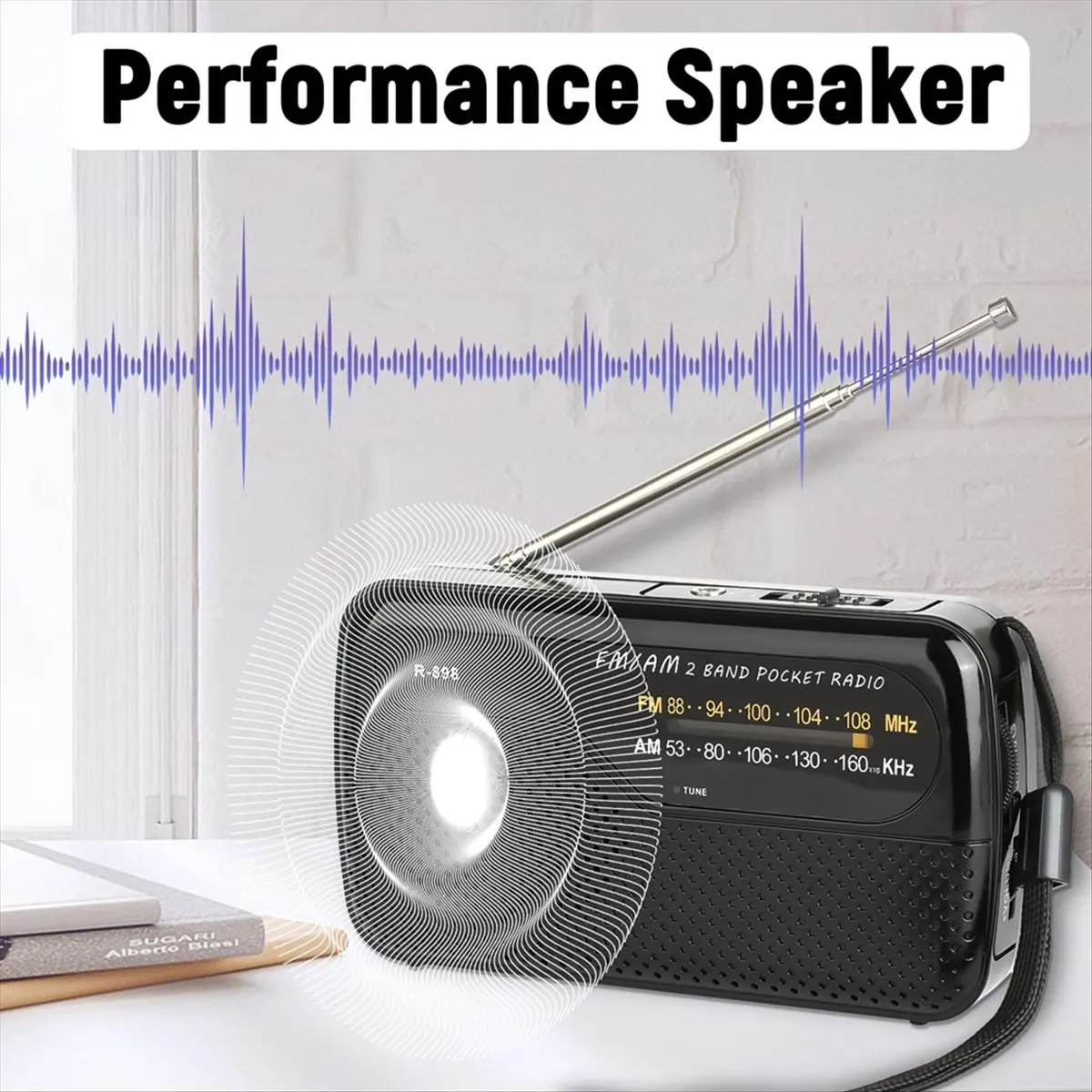 goodDT Portable Radio Pocket FM AM Radio with Earphone Jack for Emergency Hurricane Running Walking Home Black
