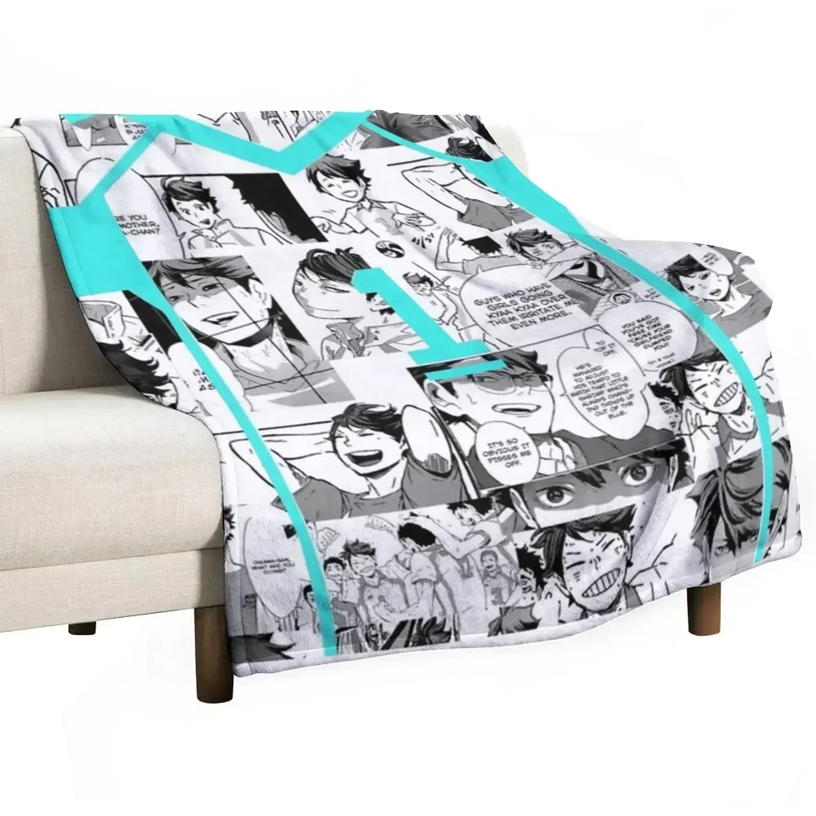 oikawa jersey collage Throw Blanket christmas decoration sofa bed Fashion Sofas Plush for babies Softest Blankets
