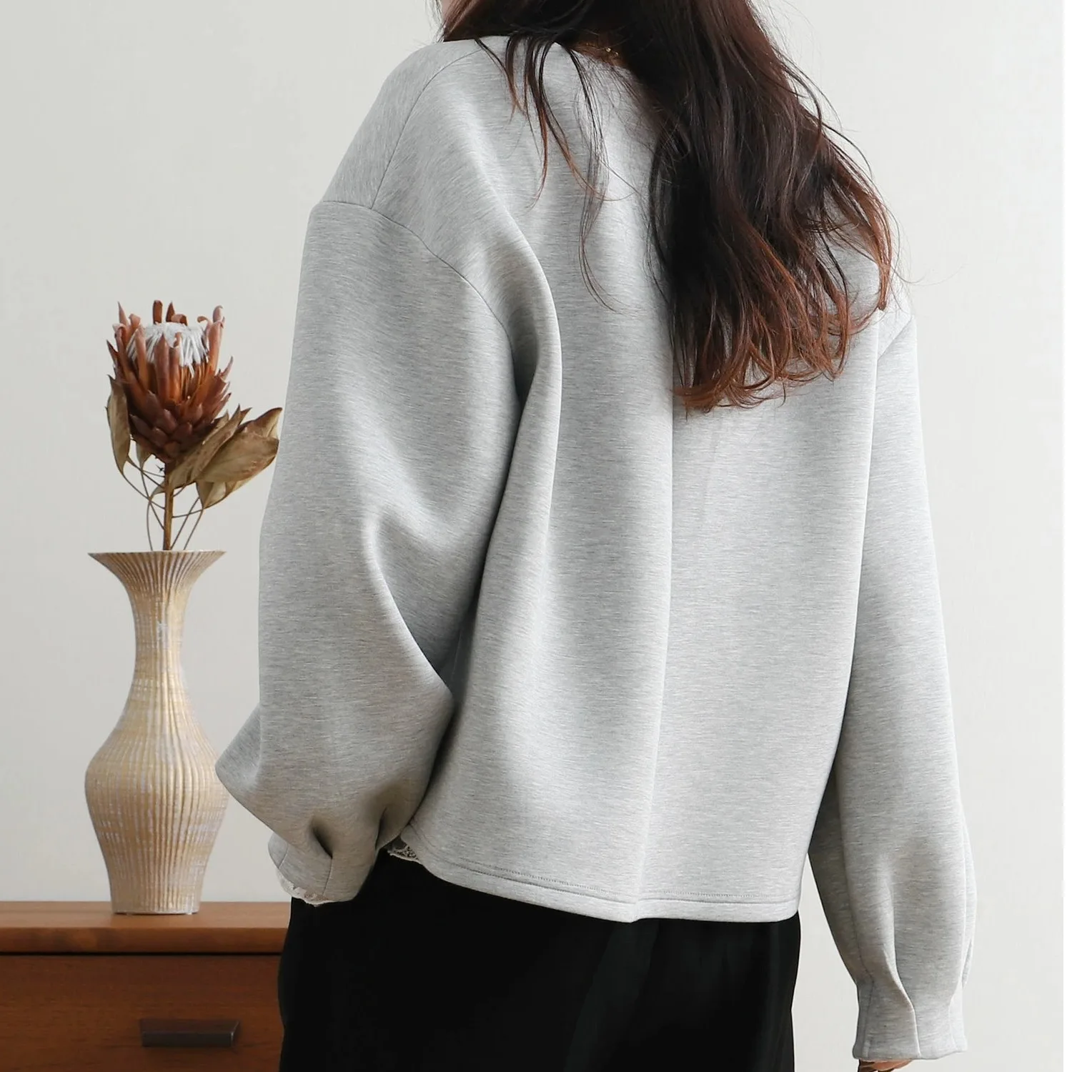 Losse V-Ne lange Sve katoenen sweatshirt Jaet ort Sle Fem bovenkleding comfortabel ademend casual streetwear