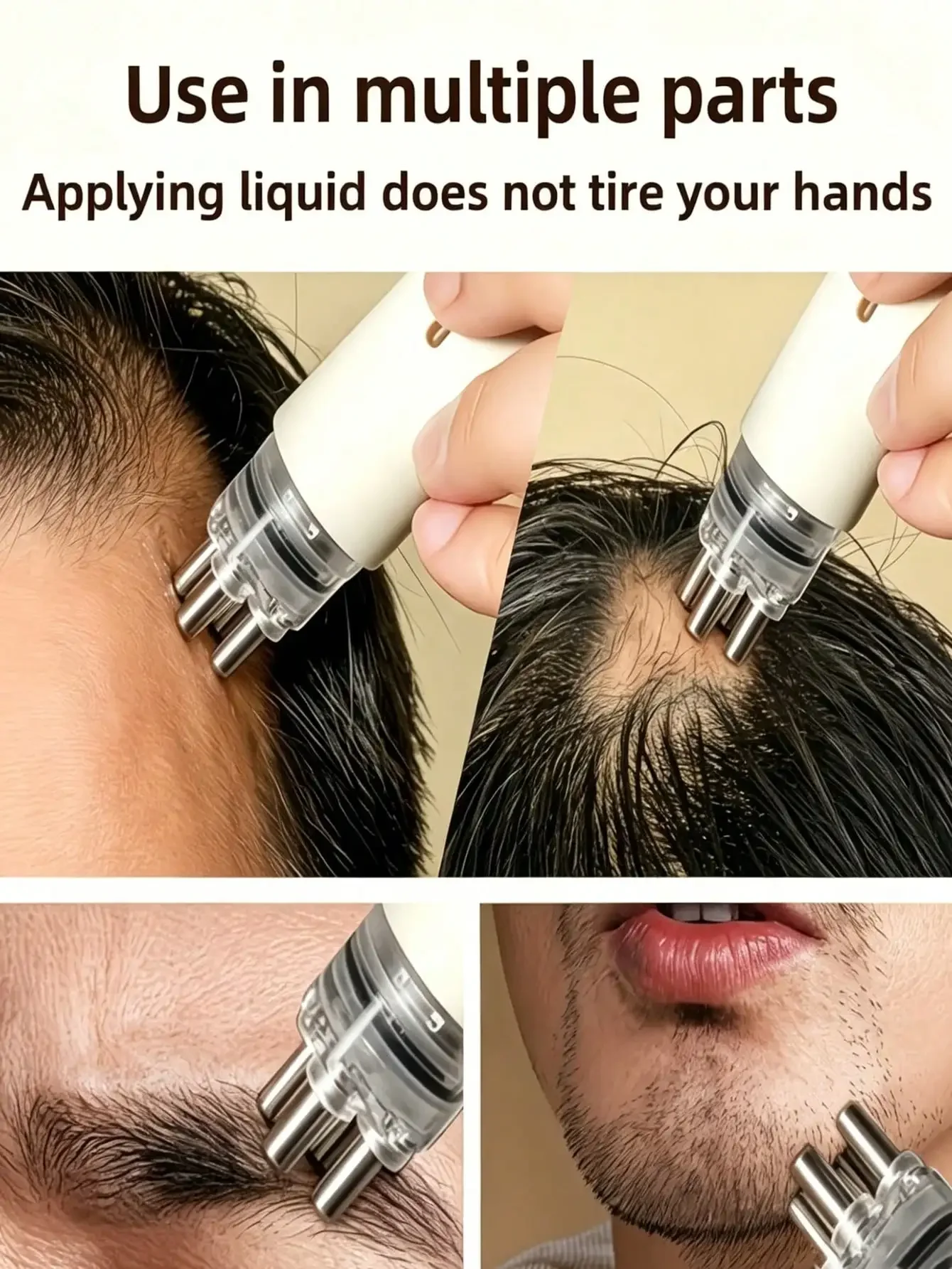 Scalp Applicator Travel Capacity Hair Growth Serum Guide Comb Roller Ball Applicator, Portable Scalp Applicator Comb, Adjustable Speed Hair Care Massage Comb, Scalp Massager Tool, Makes Scalp Smooth, Professional Hair Styling Tool, Suitable