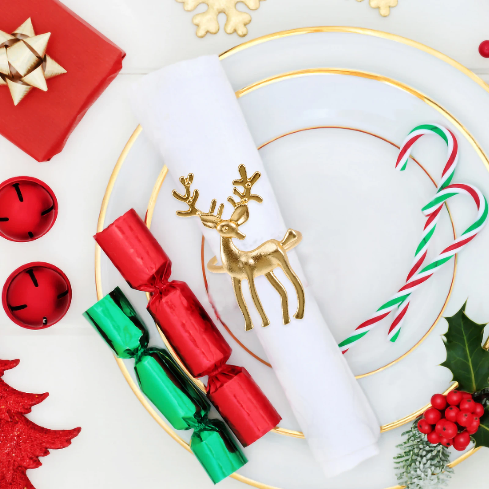 

6 Pcs Napkin Buckle Decorative Rings Holiday Holder for Table Dinner Holders Tables Buckles Farmhouse Metal